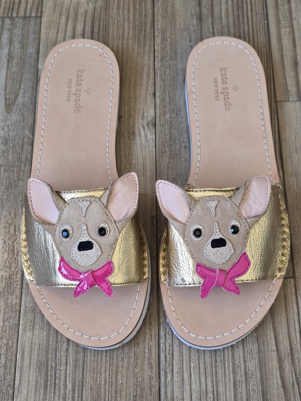 Kate Spade New York Isadore Chihuahua Novelty Slide Sandals in Size 8 NWOB